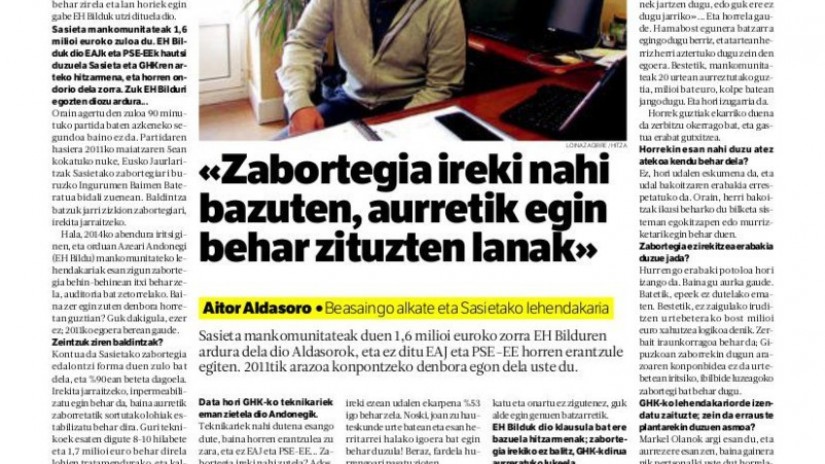Aitor Aldasorori elkarrizketa Gipuzkoako Hitzan Aitor Aldasorori elkarrizketa Gipuzkoako Hitzan